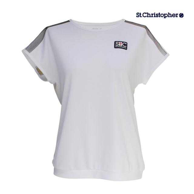 【ポスト投函対応】St.Christopher  ショルダーレースゲームシャツ  STC-BDW2375-WH　2024SS ホワイト　セントクリストファー  レディース　テニス