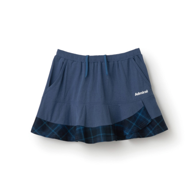 Admiral テニスウェアセット 青系チェック柄 Admiral アドミラル テニスウェア セットアップ Tシャツ スコート