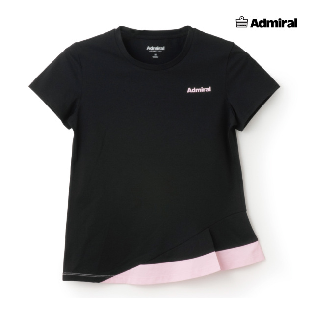 ABOUTアバウト テニスウェア 蛍光イエロー/黒 Tシャツ L ADMIRAL アドミラル サイドライングラフィックTEE ATMA402 030