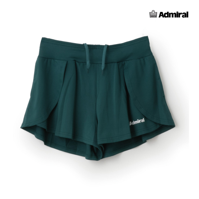 アドミラルテニスウェア2点セットアップグリーン ADMIRAL レディース サイドフラップレイヤードショーツ ATLA545