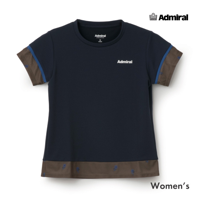 ADMIRAL ブロッキングフラワーチェックTEE　ATLA656-30 レディス