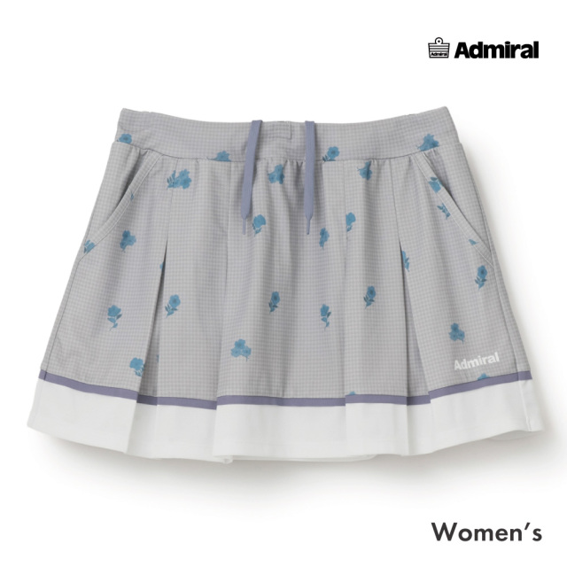 ADMIRAL フラワーチェックタックプリーツスコート　ATLA658-16 レディス