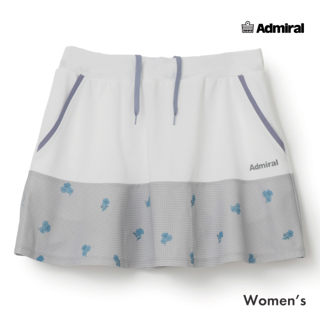 ADMIRAL フラワーチェックヘムラインスコート　ATLA660-01 レディス