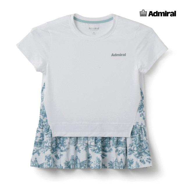 ADMIRAL　レディース　フェイクレイヤーヘムグラフィックTEE　ATLA603-00　2026SS　ホワイト