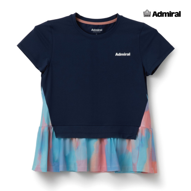 ADMIRAL　レディース　フェイクレイヤーヘムグラフィックTEE　ATLA603-30　2026SS　ネイビー