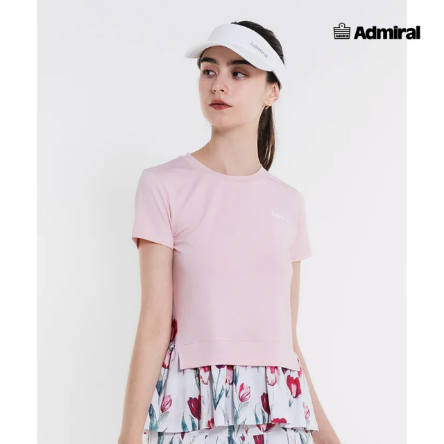 ADMIRAL　レディース　フェイクレイヤーヘムグラフィックTEE　ATLA603-48　2026SS　ピンク