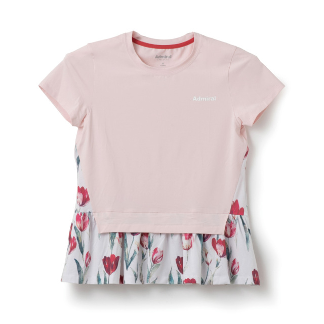 ADMIRAL　レディース　フェイクレイヤーヘムグラフィックTEE　ATLA603-48　2026SS　ピンク