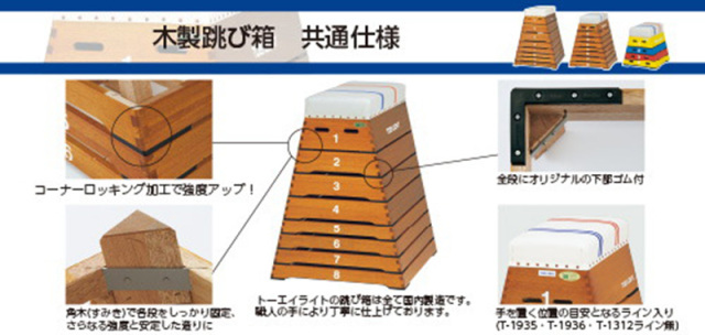 トーエイライト 跳び箱8段大型 T1935 1台 TOEI LIGHT 法人限定商品 体育用品 とび箱
