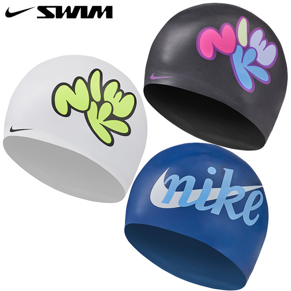 ナイキ SS25グラフィックシリコーンキャップ ユニセックス フリーサイズ 水泳帽 NIKE (NESSF123) 