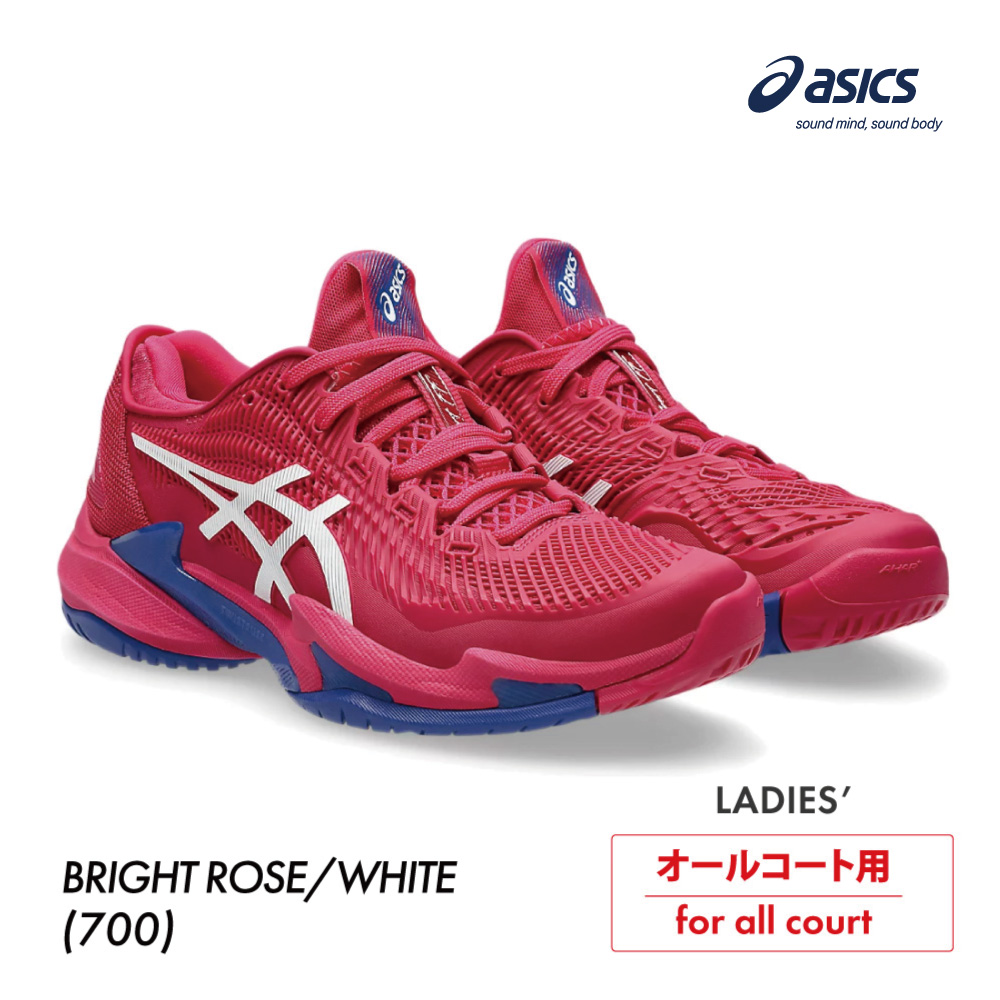 ASICS　コートFF 3　オールコート　1042A220-700　2025FW　レディース 　テニス　シューズ　アシックス　COURT FF 3　BRIGHT ROSE/WHITE　ASI03