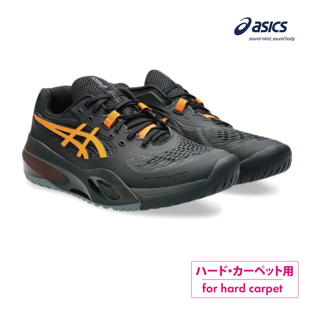 ASICS　ゲルレゾリューション テン　オールコート　1041A481-001　BLACK/SHOCKING ORANGE　2025FW　メンズ 　テニス　シューズ　アシックス　GEL-RESOLUTION X　ASI02