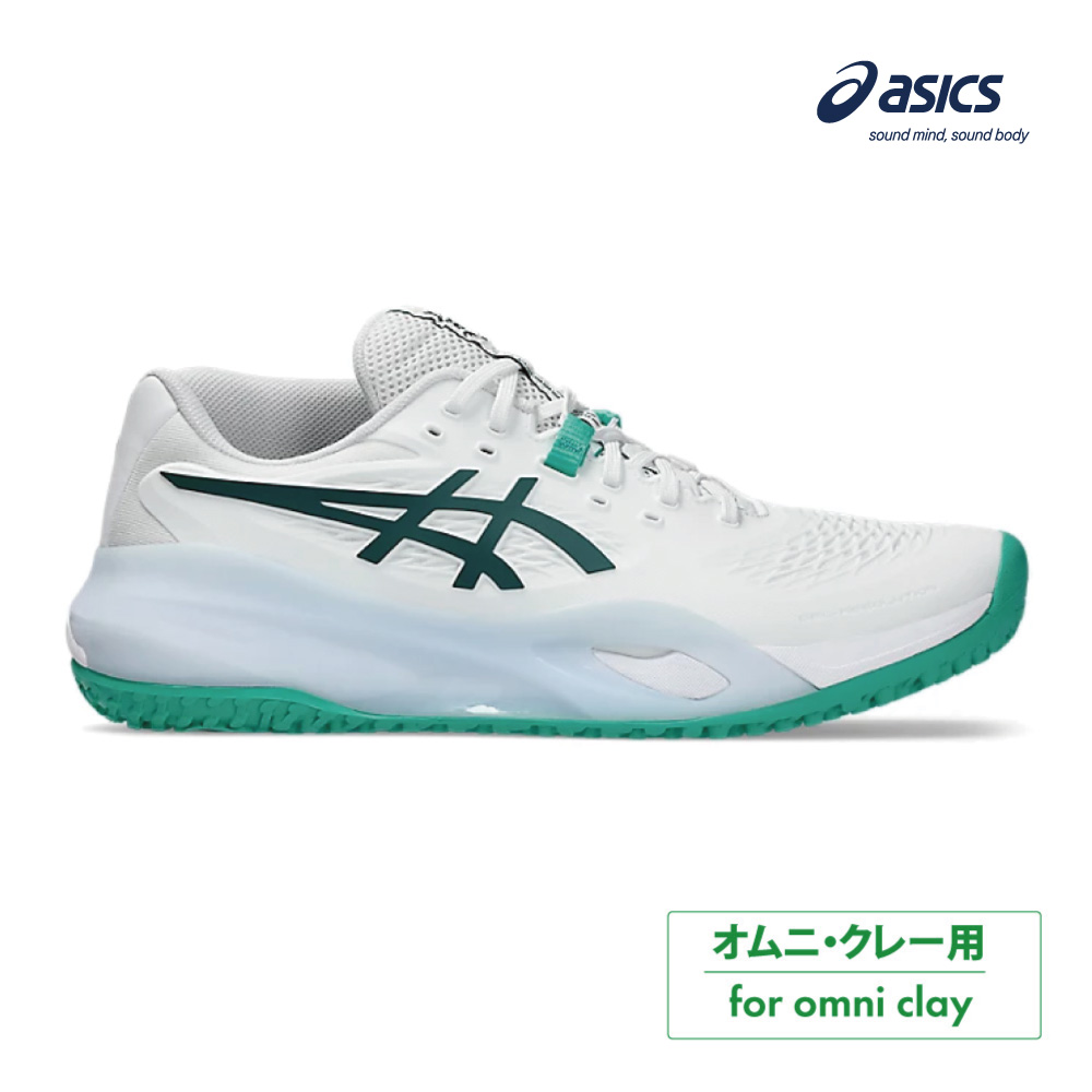 ASICS　ゲルレゾリューション テン　オムニ・クレー　1041A502-101　WHITE/DARK NEPTUNE　2026SS　メンズ 　テニス　シューズ　アシックス　GEL-RESOLUTION X OC　ASI02