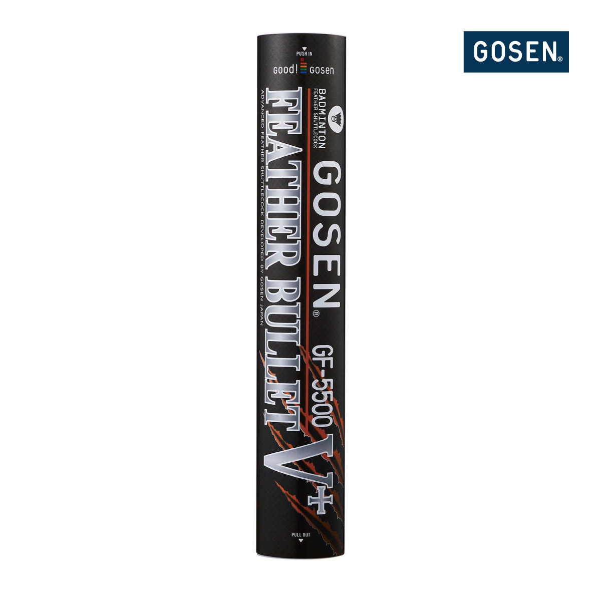 GOSEN　フェザーバレットV＋　GF-5500　1本12球入　ガチョウ羽　練習球　シャトル　 羽 　バドミントン　ゴーセン　FEATHER BULLET V+