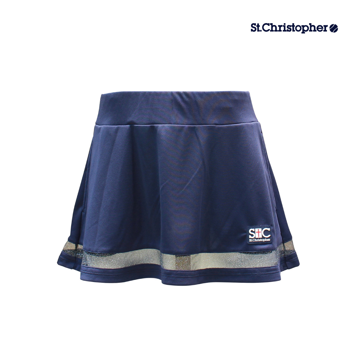 【ポスト投函対応】St.Christopher  グリッターレースゲームスコート  STC-BDW2372-NV　2024SS ネイビー　セントクリストファー  レディース　テニス