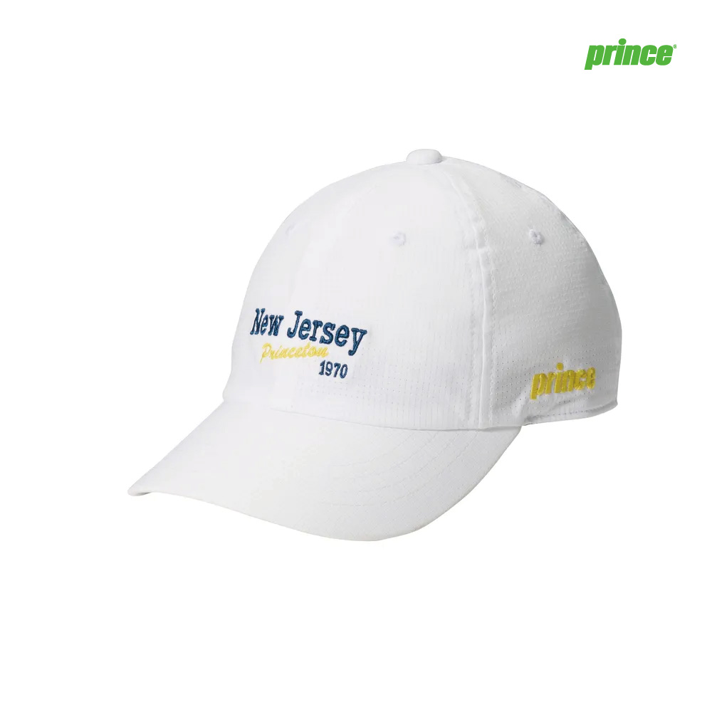 PRINCE　NEW JERSEY刺繍キャップ　PH008-146　ホワイト　男女兼用　軽量　通気性　ユニセックス　テニス　プリンス
