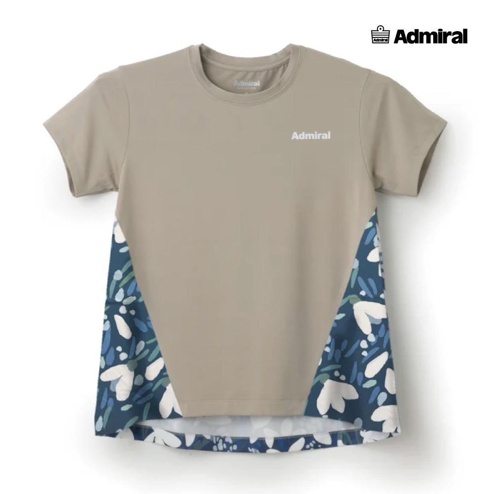 ADMIRAL　レディース　バックタックフレアグラフィックTEE　ATLA534-029　2025FW　ベージュ