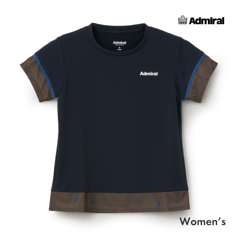 ADMIRAL ブロッキングフラワーチェックTEE　ATLA656-30 レディス