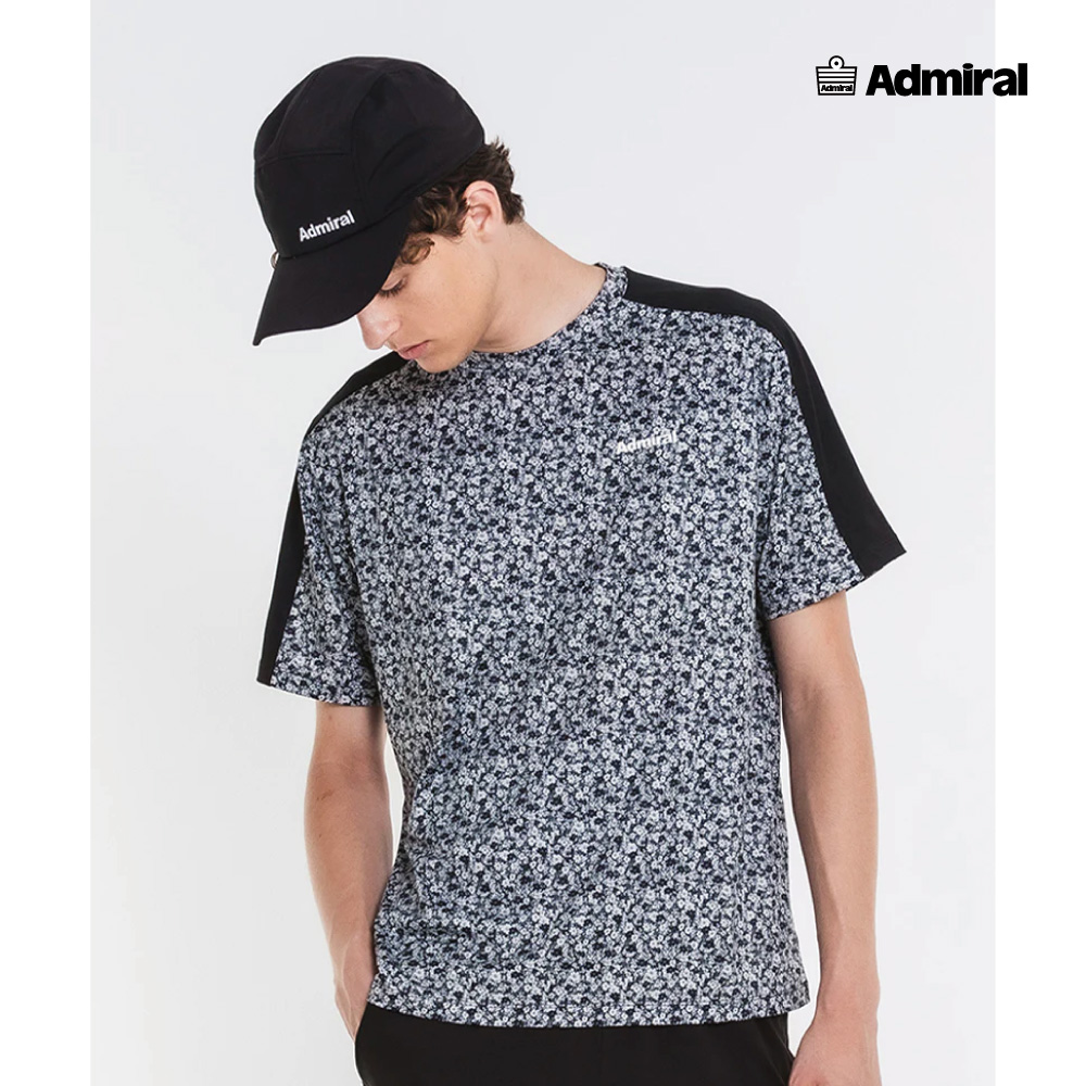 ADMIRAL　メンズ　ショルダーラインリバティプリントTEE 　ATMA606-10　2026SS　ブラック