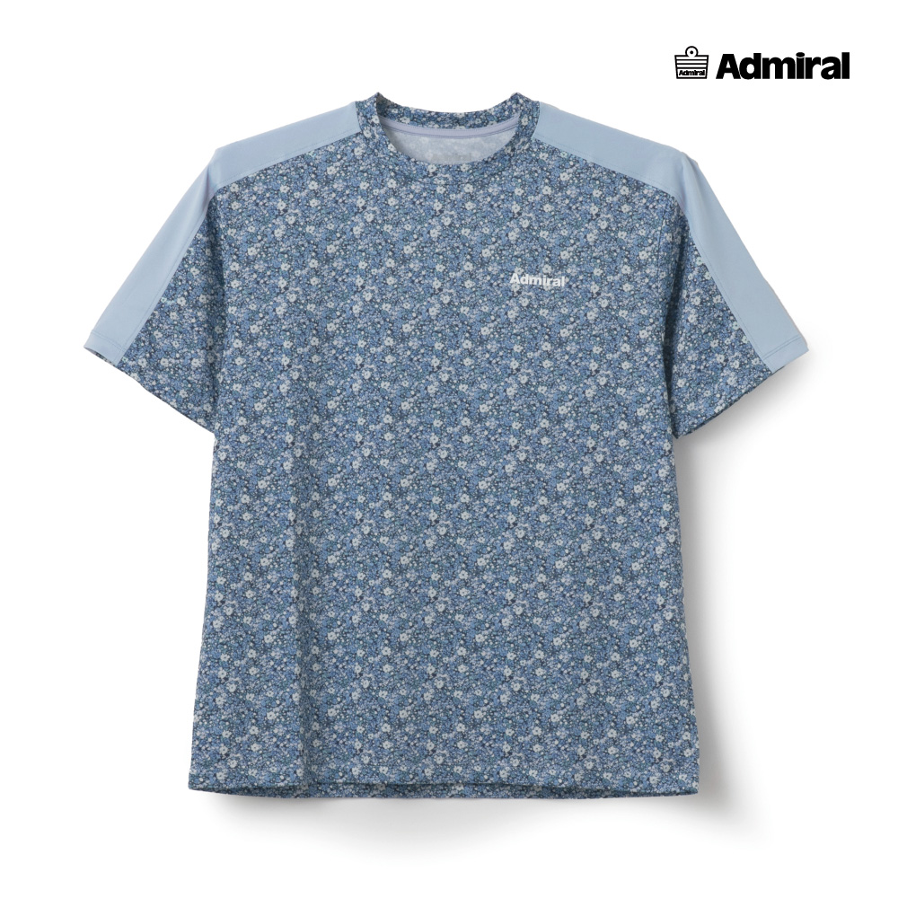 ADMIRAL　メンズ　ショルダーラインリバティプリントTEE 　ATMA606-34　2026SS　ブルー
