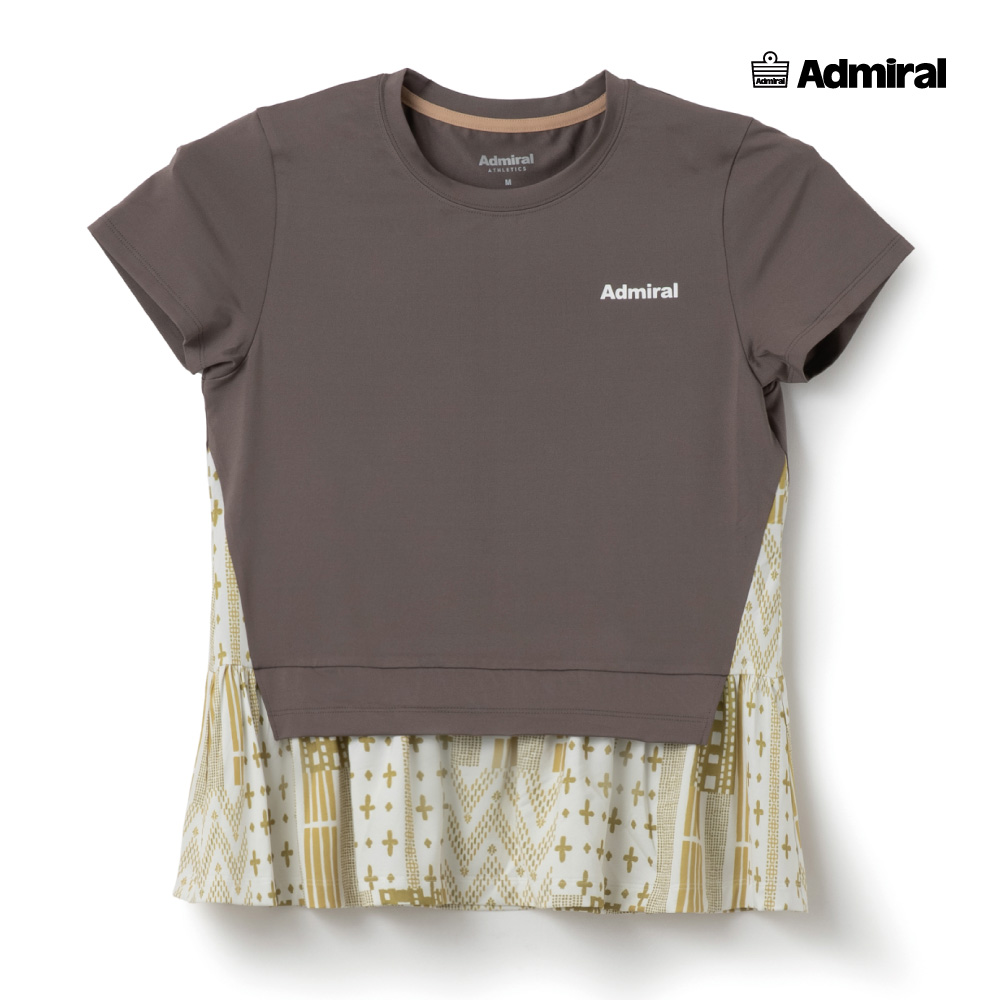ADMIRAL　レディース　フェイクレイヤーヘムグラフィックTEE　ATLA603-25　2026SS　モカ