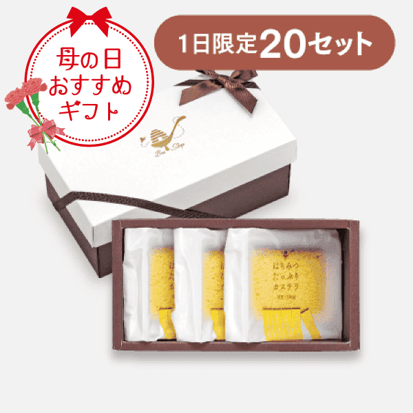 はちみつたっぷりカステラ〈個包装〉3個 [商品番号：3280]