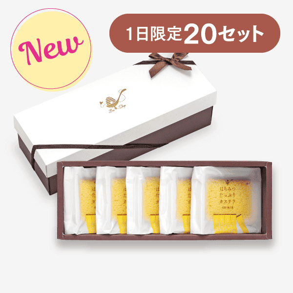 はちみつたっぷりカステラ〈個包装〉5個 [商品番号：3281]