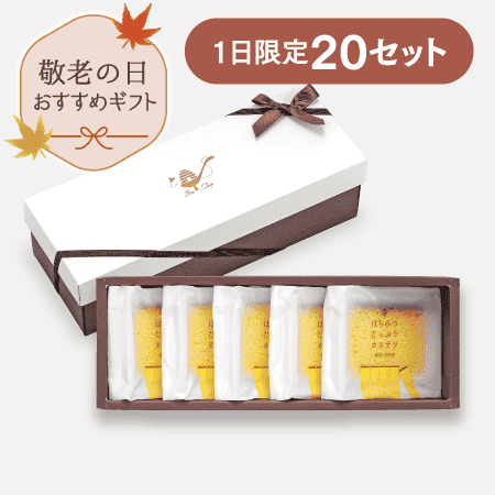 はちみつたっぷりカステラ〈個包装〉5個 [商品番号：3281]