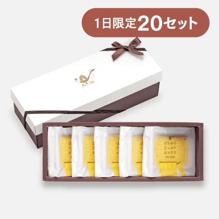 はちみつたっぷりカステラ〈個包装〉5個 [商品番号：3281]