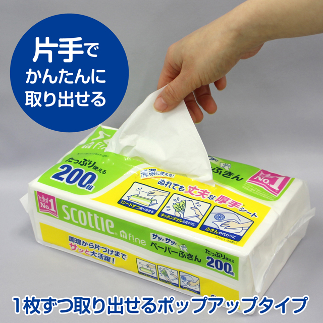スコッティペーパー サッとサッとふきん 30個 ① スコッティ ペーパーふきん サッとサッと 30個入り(SH)【ケース販売】