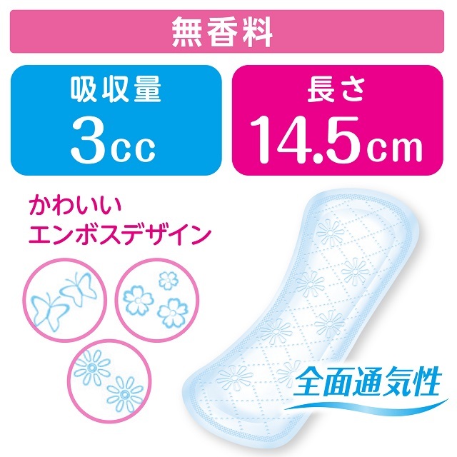 ポイズ　さらさら素肌パンティライナー　無香料【3cc】