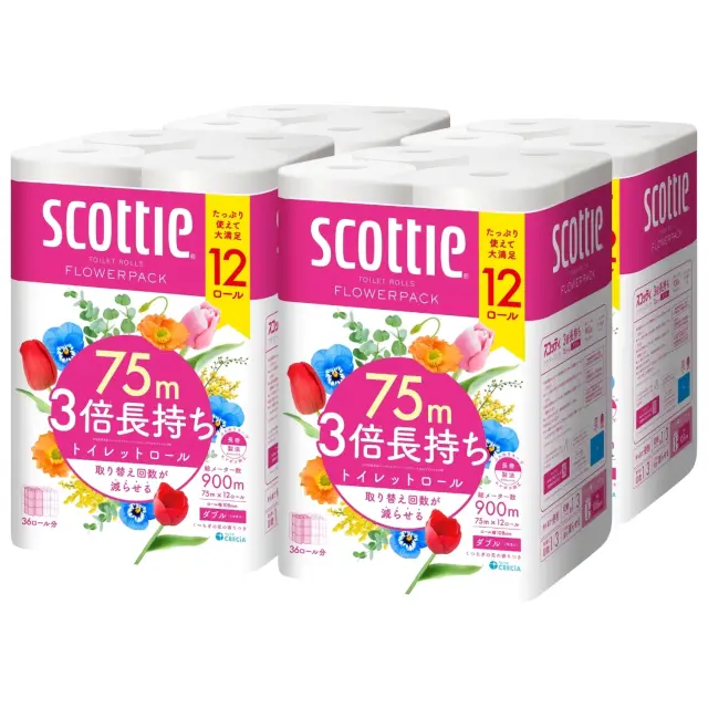 トイレットペーパー 3倍長持ち12ロール（ダブル）×4パック
