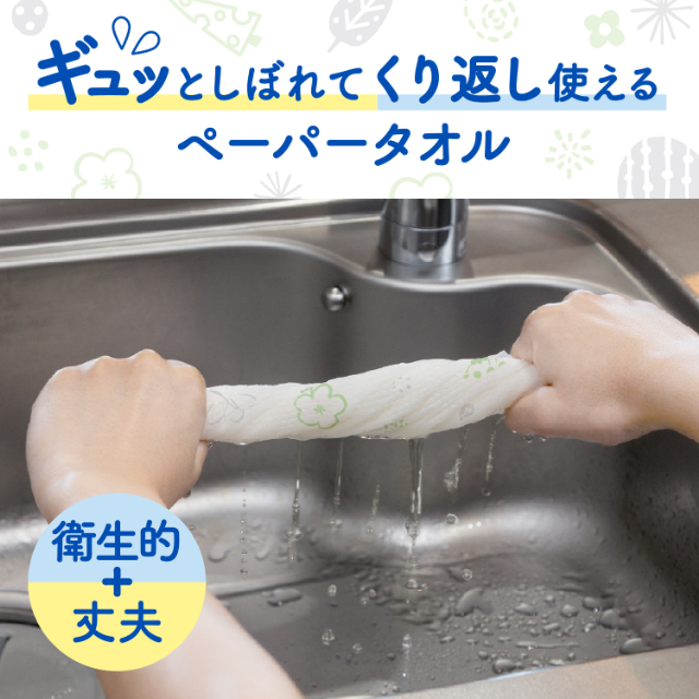 公式】キッチンペーパー 洗って使えるペーパータオル プリント 60