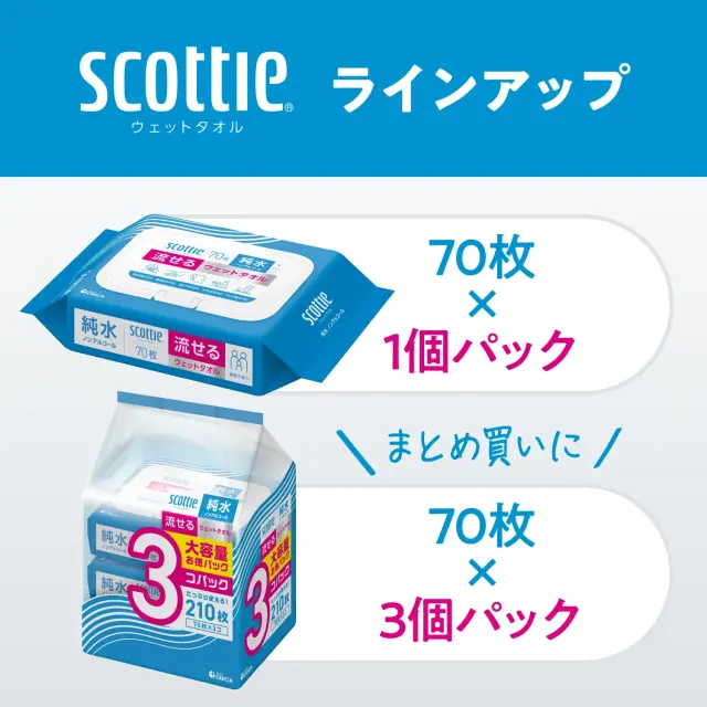 流せるウェットティッシュ 純水 ノンアルコール 厚手 70枚