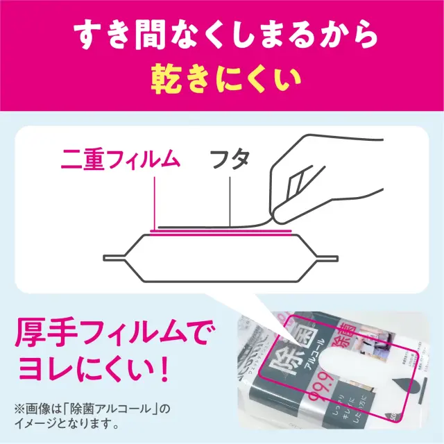 フタが隙間なく閉まるから乾きにくい