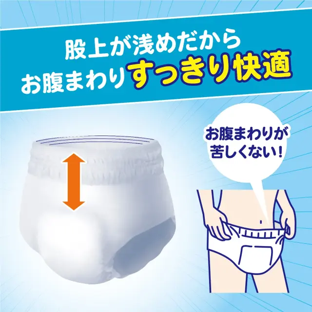 大人用紙おむつ アクティ Wの素材で快適パンツ うす型 2回分吸収【L-LLサイズ】