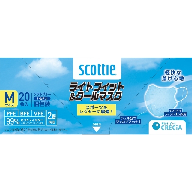 公式】スコッティ ライトフィット クールマスク ソフトブルー Mサイズ