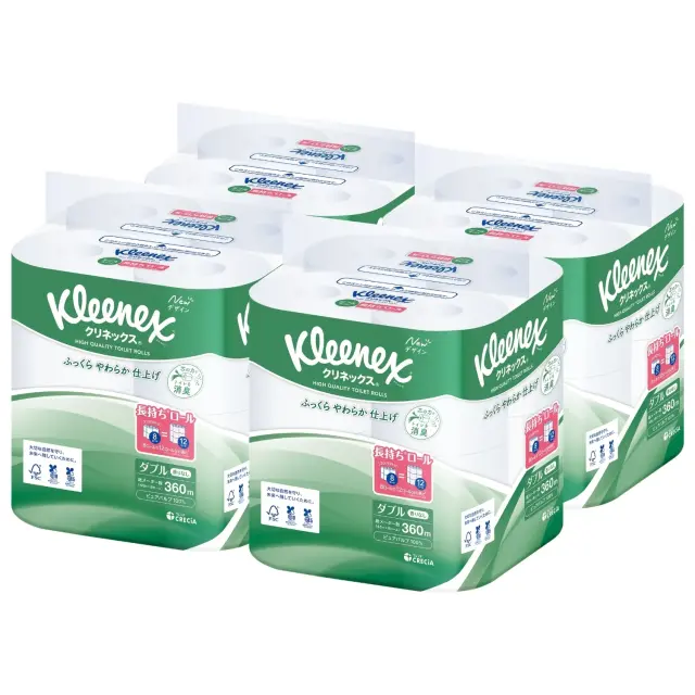 トイレットペーパー 長持ち（ダブル）無香料 8ロール×4パック クリネックス