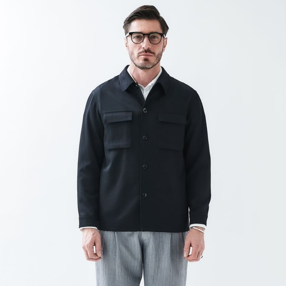 LEON SUPER120’s SUMMER WOOL SHIRT OUTERレオンスーパー120’sサマーウールシャツアウター