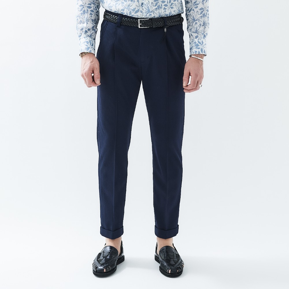 PUNTO JACQUARD JERSEY 1PLEATS PANTS (UNO) プント・ジャガード・ジャージワンプリーツパンツ(ウーノ)