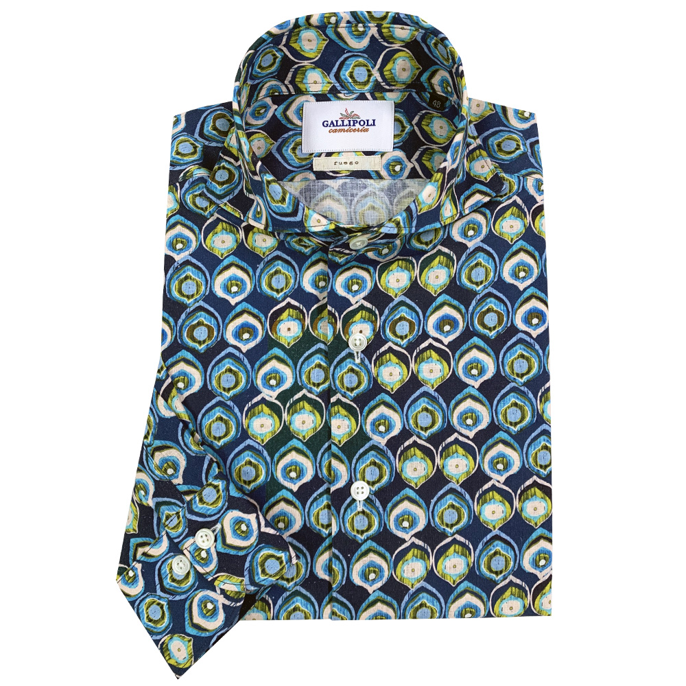 Castelli/カステリ ピーコックモチーフプリントシャツ