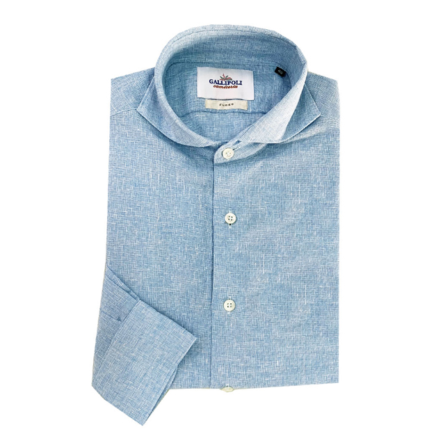 イタリアンコットンリネンカッタウェイシャツ