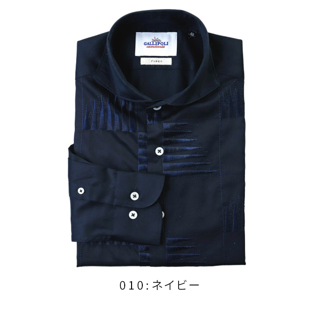 フロントジオメトリック刺繍シャツ MENS SHIRT GALLIPOLI