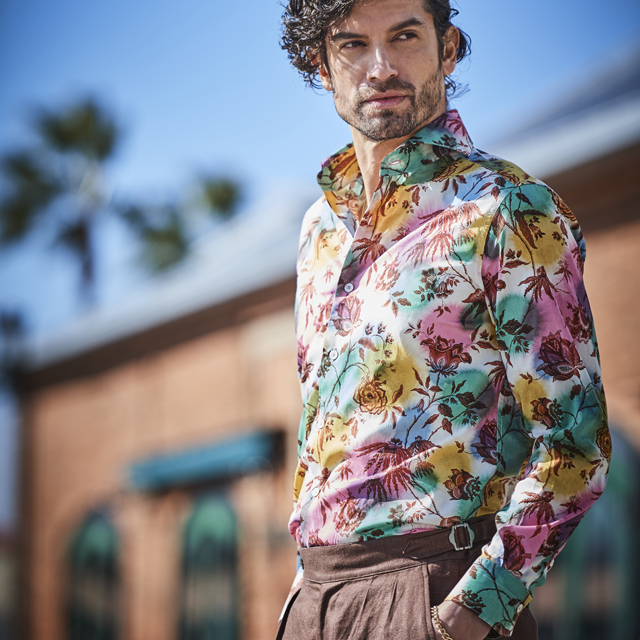 LIBERTY/リバティ フラワー柄長袖シャツ MENS SHIRT GALLIPOLI