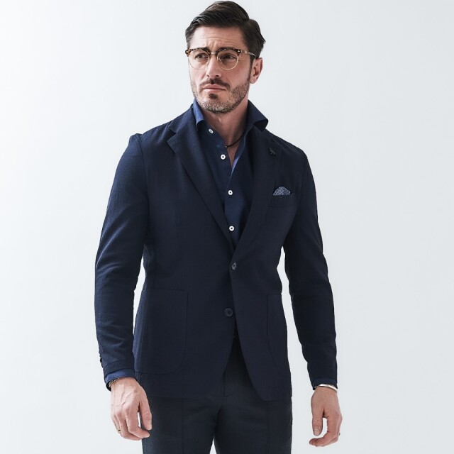 LUCENTE SUMMER WOOL SINGLE JACKET ルチェンテ・サマーウールシングルジャケット