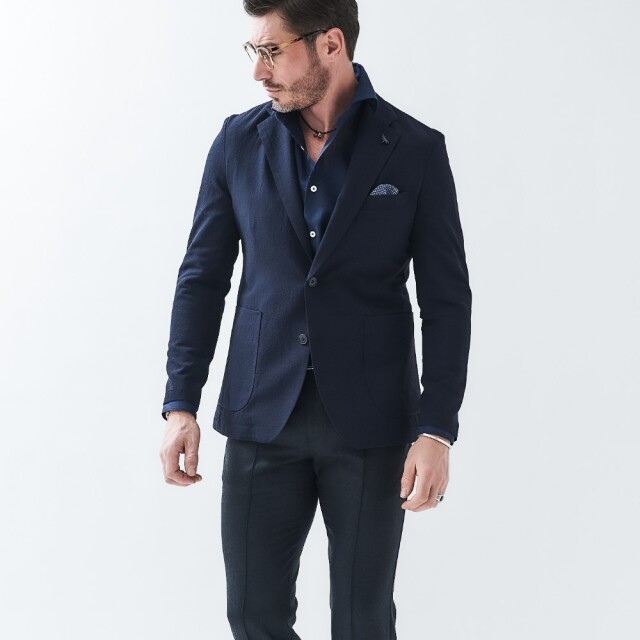 LUCENTE SUMMER WOOL SINGLE JACKET ルチェンテ・サマーウールシングルジャケット