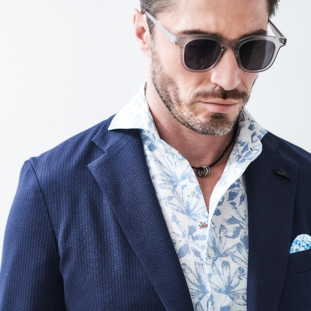 PUNTO JACQUARD JERSEY SINGLE JACKET ドットジャガードストレッチシングルジャケット