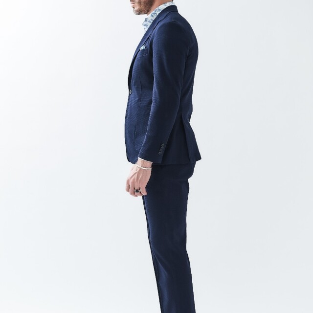 PUNTO JACQUARD JERSEY SINGLE JACKET ドットジャガードストレッチシングルジャケット
