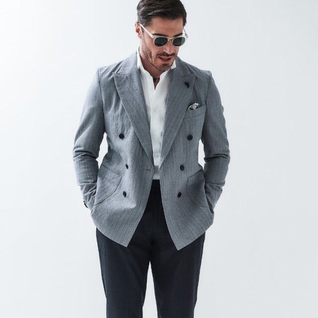 ARTISAN SUMMER MOHAIR  DOUBLE BREASTED JACKET アルティザン・サマーモヘアダブルブレストジャケット