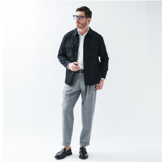 LEON SUPER120’s SUMMER WOOL SHIRT OUTERレオンスーパー120’sサマーウールシャツアウター