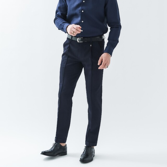 LUCENTE SUMMER WOOL 1PLEATS PANTS (UNO) ルチェンテ・サマーウールワンプリーツパンツ(ウーノ)